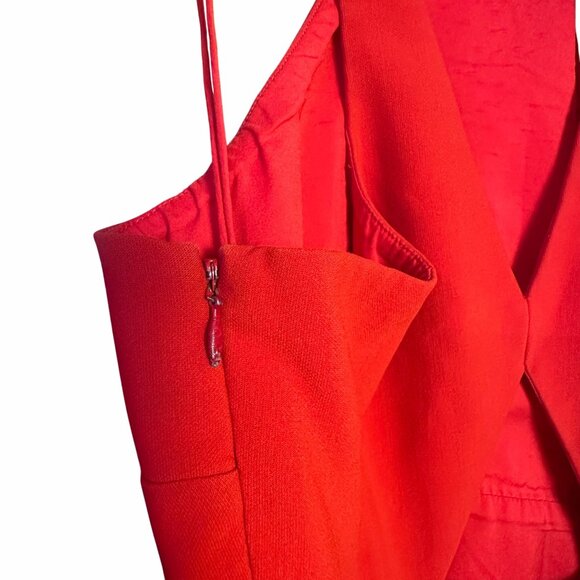 Likely Womens Red Halter Long Maxi Dress Side Slit Size 8 Elegance in Motion - Picture 5 of 12